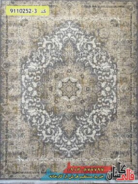 فرش وینتیج کهنه نما 700 شانه مدرن و جدید کاشان - فرش طوسی رنگ جدید 1401