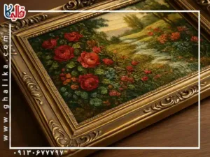 قاب تابلو فرش قالیکا قالی کاشان