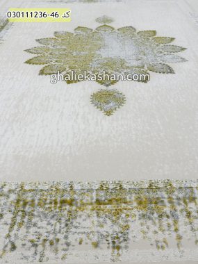 فرش 1200 شانه طرح وینتیج 1209 کاشان - گل برجسته