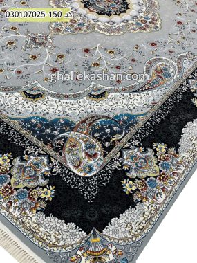 فرش 700 شانه طرح سوگند زمینه طوسی کاشان
