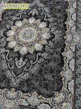 فرش 700 شانه طرح درسا زمینه سرمه ای کاشان