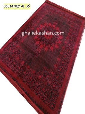 قیمت خرید فرش قالی کاشان فروش فرش ماشینی 700 شانه گبه بلوچ طرح اشنان زمینه قرمز ( روناسی ) کاشان اریب