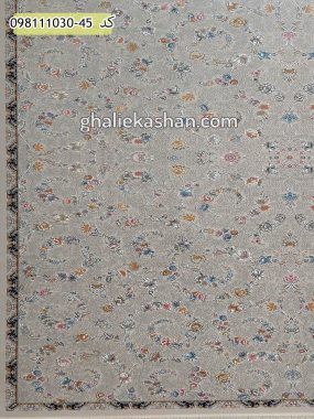 قیمت خرید فرش قالی کاشان فروش فرش ماشینی 1000 شانه طرح افشان گل رز بدون حاشیه کد 1445 زمینه بژ کاشان - گل برجسته حاشیه