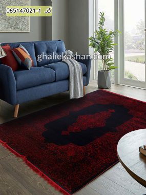 قیمت خرید فرش قالی کاشان فروش فرش ماشینی 700 شانه گبه بلوچ طرح قره داغ زمینه سرمه ای مشکی کاشان دکور