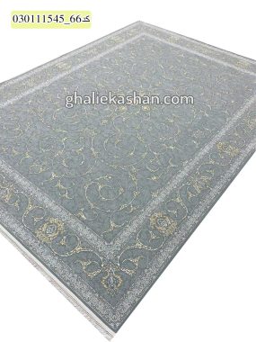 قیمت خرید فرش قالی کاشان فروش فرش ماشینی طلاکوب 1500 شانه طرح افشان اسلیمی زمینه طوسی کاشان - گل برجسته اریب