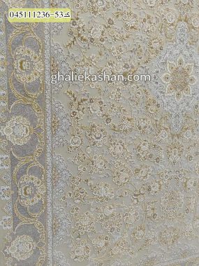 قیمت خرید فرش قالی کاشان فروش فرش ماشینی طلاکوب 1200 شانه طرح افشان گلستان زمینه کرم صدفی کاشان – گل برجسته حاشیه