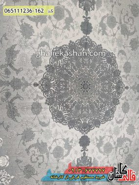 خرید فرش قالی کاشان فروش فرش ماشینی وینتیج 1200 شانه طرح نایین لچک طلایی کاشان گل برجسته زمینه