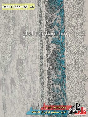 خرید فرش قالی کاشان فروش فرش ماشینی وینتیج 1200 شانه طرح چلچراغ حاشیه آبی کاشان گل برجسته نزدیک2