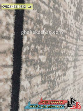 خرید فرش قالی کاشان فروش فرش ماشینی مدرن و فانتزی طرح قاب گره چهارتایی زمینه طوسی کاشان گل برجسته نزدیک2