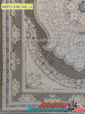 قیمت خرید فرش قالی کاشان فروش فرش ماشینی طلاکوب 1200 شانه طرح اریکا زمینه متالیک کاشان گل برجسته حاشیه