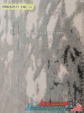 قیمت خرید فرش قالی کاشان فروش فرش ماشینی مدرن و فانتزی طرح خط خطی سمیره زمینه طوسی کاشان گل برجسته نزدیک2