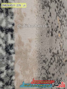 قیمت خرید فرش قالی کاشان فروش فرش ماشینی مدرن و فانتزی طرح قاب ورساچه سنگ زمینه طوسی کاشان گل برجسته نزدیک2