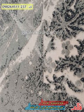 قیمت خرید فرش قالی کاشان فروش فرش ماشینی وینتیج طرح افشان نیلگون زمینه طوسی کاشان گل برجسته نزدیک3