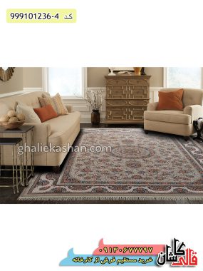 قیمت خرید فرش قالی کاشان فروش فرش ماشینی 1200 شانه طرح گل افشان زمینه نسکافه ای کاشان دکوراسیون