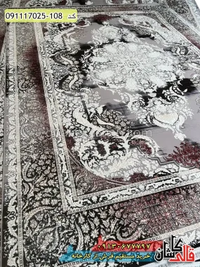 قیمت خرید فرش قالی کاشان فروش فرش ماشینی 700 شانه وینتیج طرح نهال زمینه قرمز لاکی کاشان اریب