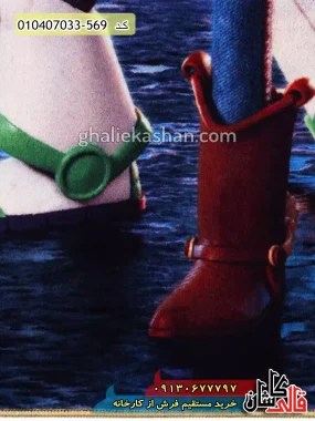 قیمت خرید فرش قالی کاشان فروش فرش ماشینی کودک 700 شانه طرح داستان اسباب بازی زمینه سرمه ای کاشان نزدیک 3