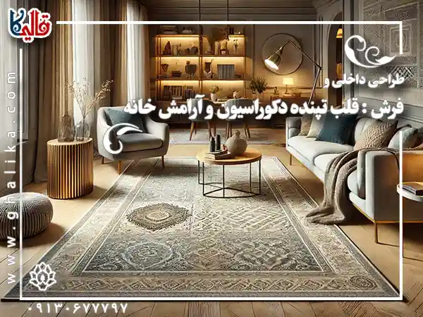 طراحی داخلی و فرش قلب تپنده دکوراسیون و آرامش خانه قالیکا خرید فرش قالی ماشینی کاشان