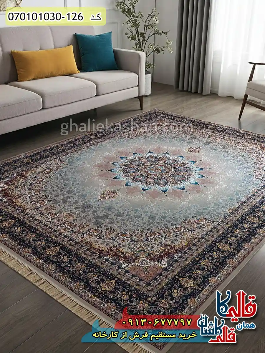 فرش 1000 شانه طرح هستی زمینه موشی کاشان دکوراسیون فرش 1000 شانه طرح هستی زمینه موشی کاشان دکوراسیون