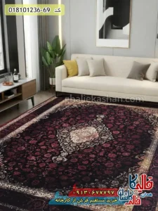 فرش وینتیج 1200 شانه طرح قطبی کاشان زمینه قرمز دکوراسیون