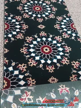 سجاده فرش نماز مسجد 700 شانه طرح گردون رنگ سبز کاشان رول