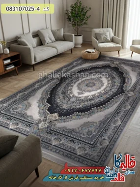 فرش 700 شانه طرح ارمغان زمینه فیلی کاشان