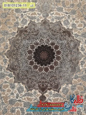 فرش وینتیج 1200 شانه طرح نایین زمینه قهوه ای کاشان زمینه
