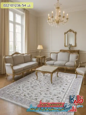 فرش 1200 شانه طرح افشان ساحل رنگ طوسی سیلور کاشان