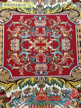 فرش 1200 شانه طرح آدریانا رنگ کرم کاشان زمینه