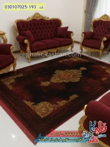 فرش 700 شانه طرح درنیکا رنگ قرمز لاکی کاشان دکوراسیون