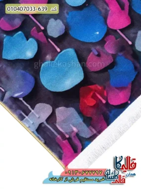 فرش کودک دخترانه 700 شانه طرح مینی ماوس رنگ آبی بنفش کاشان نزدیک2