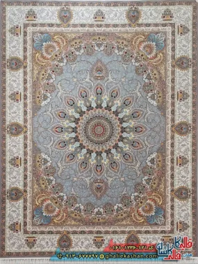 فرش 1200 شانه طرح رویا رنگ نقره ای کاشان اصلی