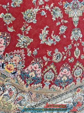فرش 1200 شانه طرح شهریار رنگ قرمز لاکی کاشان نزدیک