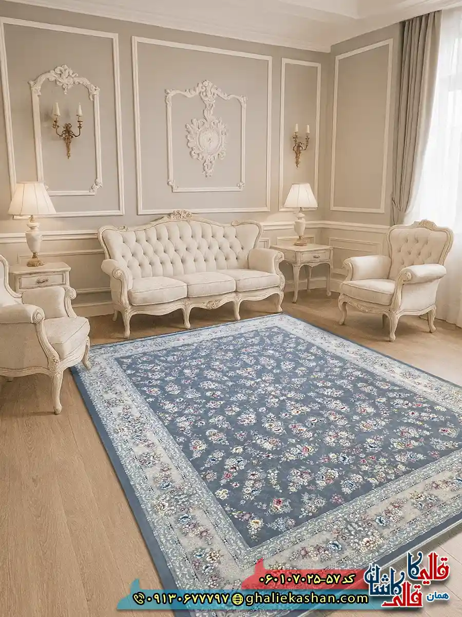 فرش 700 شانه طرح افشان ژینوس رنگ طوسی دودی کاشان دکوراسیون فرش 700 شانه طرح افشان ژینوس رنگ طوسی دودی کاشان دکوراسیون