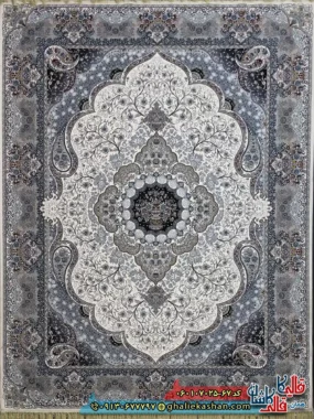 فرش 700 شانه طرح سوگند رنگ کرم کاشان اصلی