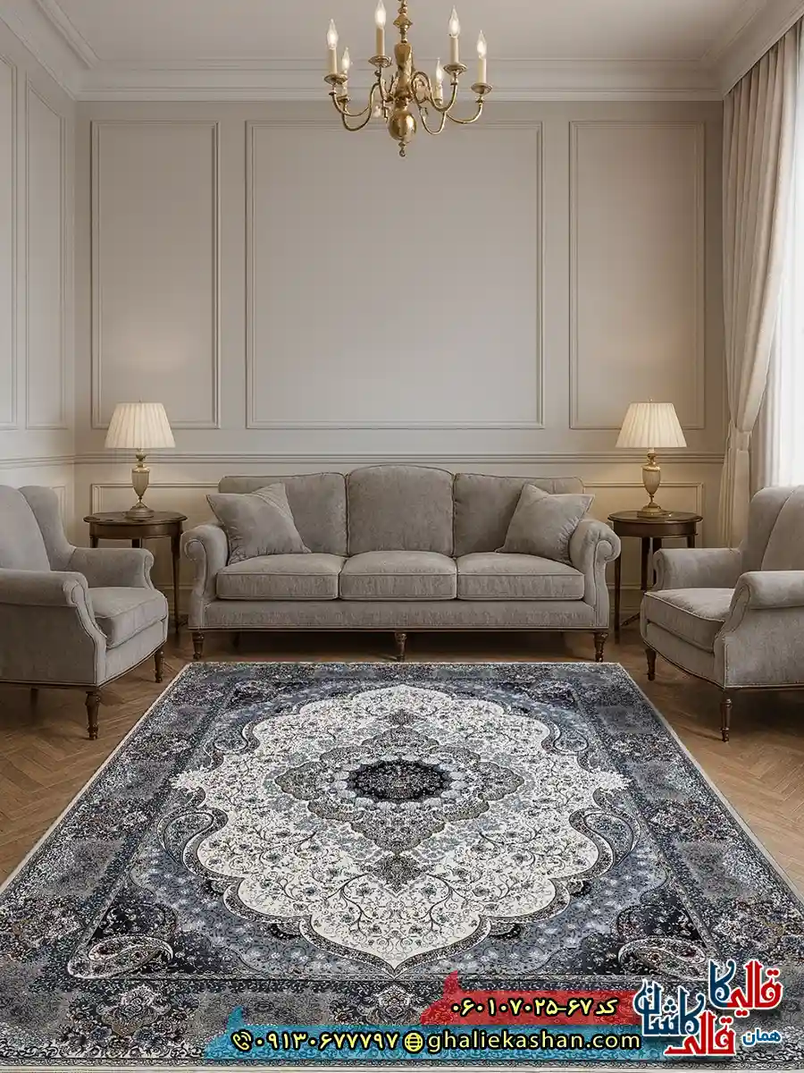 فرش 700 شانه طرح سوگند رنگ کرم کاشان دکوراسیون فرش 700 شانه طرح سوگند رنگ کرم کاشان دکوراسیون