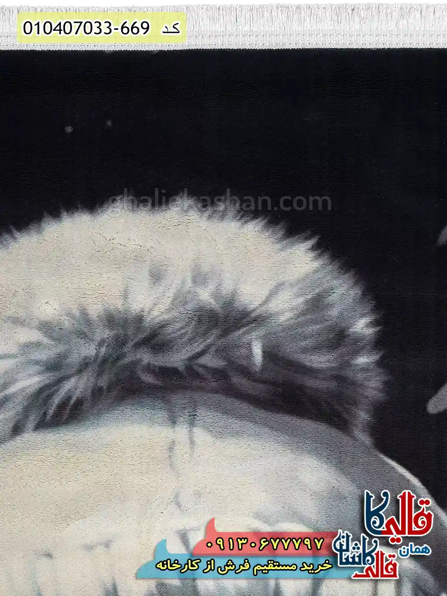 فرش کودک دخترانه 700 شانه طرح دختر برفی رنگ مشکی کاشان نزدیک2