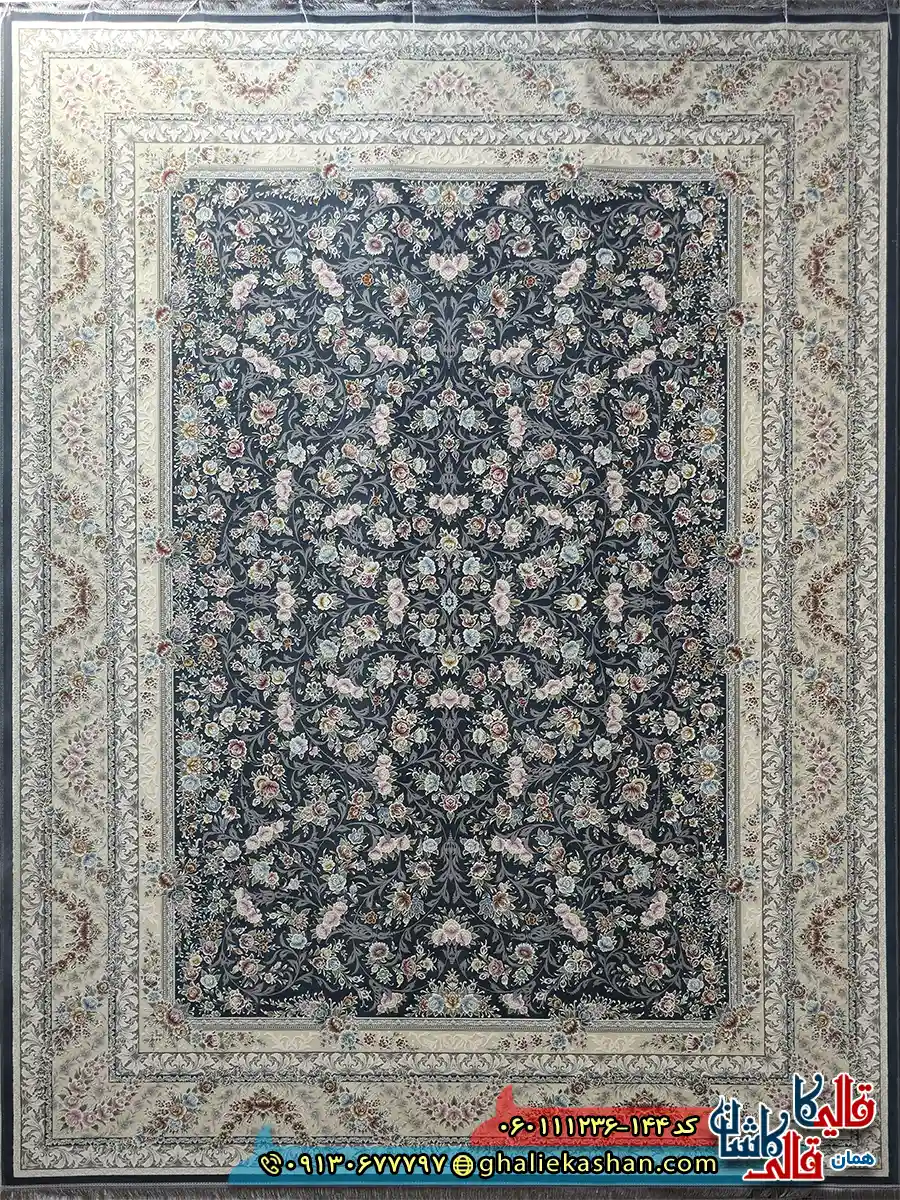 فرش 1200 شانه طرح افشان آوینا رنگ طوسی دودی گل برجسته کاشان اصلی فرش 1200 شانه طرح افشان آوینا رنگ طوسی دودی گل برجسته کاشان اصلی