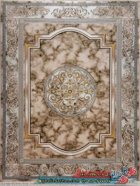 فرش 1200 شانه طرح مدوسا رنگ بژ کاشان اصلی