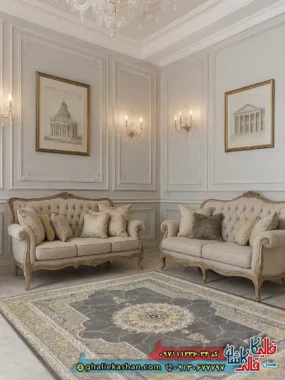 فرش 1200 شانه طرح نسیم رنگ طوسی فیلی گل برجسته کاشان