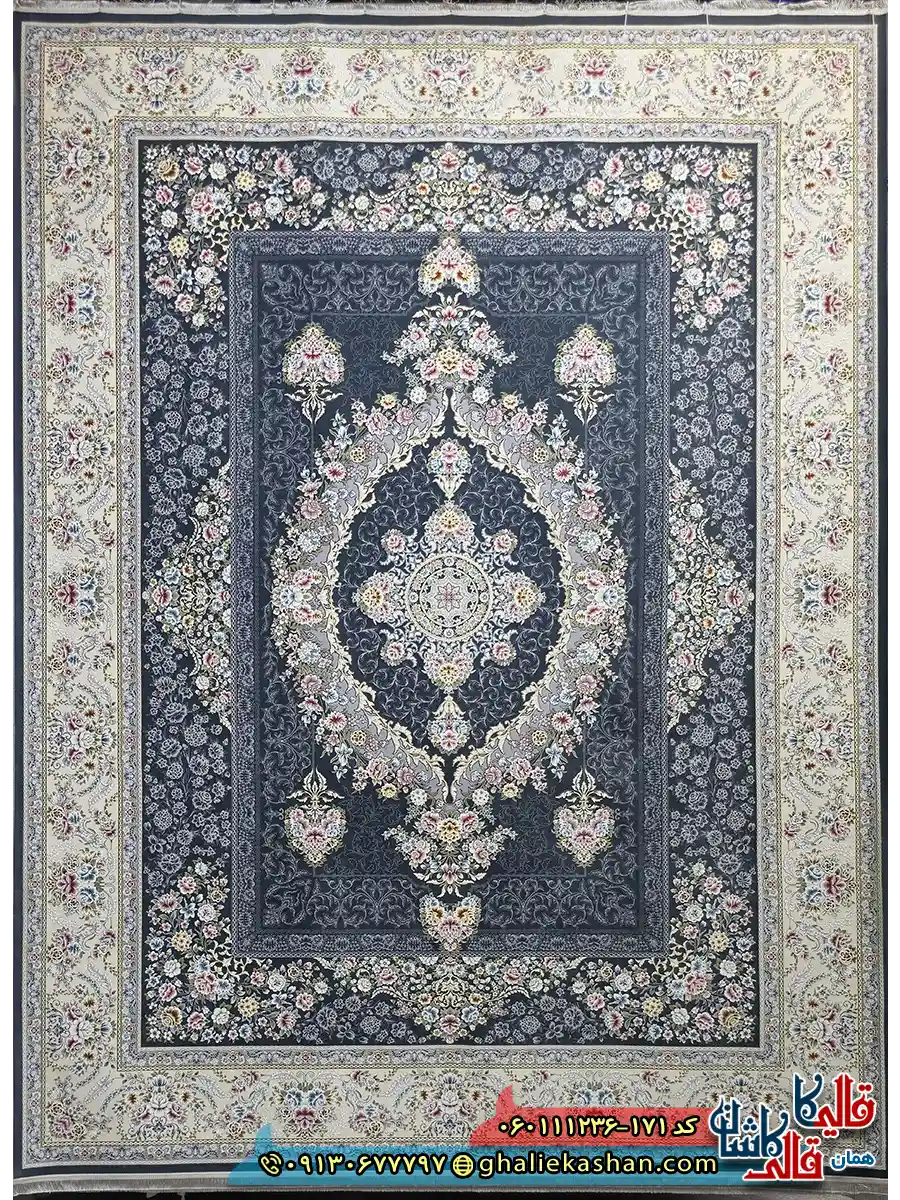 فرش 1200 شانه طرح نیکا رنگ طوسی دودی گل برجسته کاشان اصلی فرش 1200 شانه طرح نیکا رنگ طوسی دودی گل برجسته کاشان اصلی