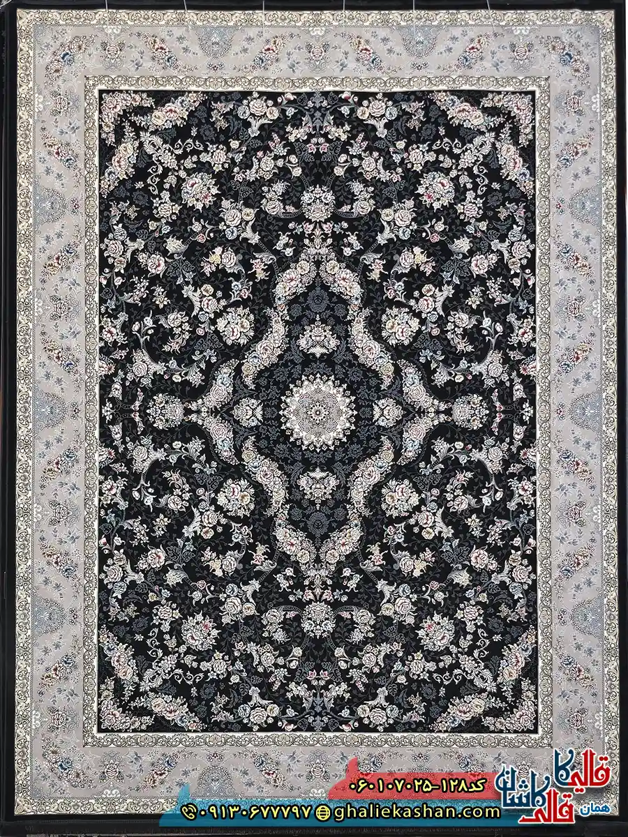 ز فرش 700 شانه طرح افشان پروانه رنگ سرمه ای کاشان اصلی ز فرش 700 شانه طرح افشان پروانه رنگ سرمه ای کاشان اصلی