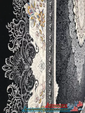 فرش 700 شانه طرح دلاریس رنگ سرمه ای کاشان نزدیک