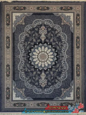 فرش 700 شانه طرح ویونا رنگ طوسی دلفینی کاشان