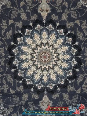 فرش 700 شانه طرح ویونا رنگ طوسی دلفینی کاشان زمینه