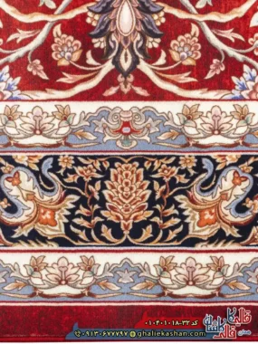 فرش سنتی 1000 شانه طرح آهو ترنج کرمان زمینه قرمز کاشان نزدیک2