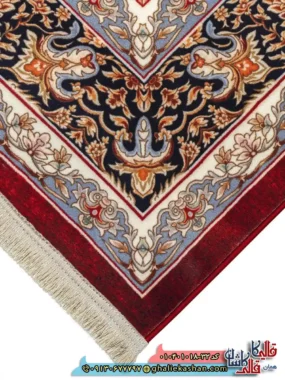 فرش سنتی 1000 شانه طرح آهو ترنج کرمان زمینه قرمز کاشان نزدیک3