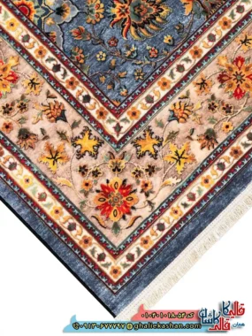 فرش سنتی 1000 شانه طرح افشان اسماعیلی زمینه طوسی کاشان نزدیک2