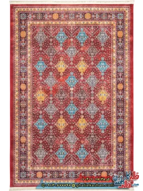 فرش سنتی 1000 شانه طرح افشان خشت لوزی شیراز زمینه عنابی کاشان اصلی