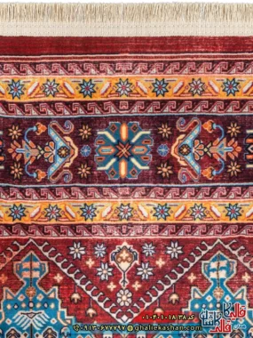 فرش سنتی 1000 شانه طرح افشان خشت لوزی شیراز زمینه عنابی کاشان نزدیک