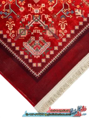 فرش سنتی 1000 شانه طرح افشان درخت زندگی زمینه عنابی کاشان نزدیک2